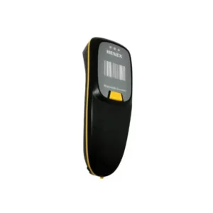 Compact handheld scanning device featuring digital readout screen and bright trigger detail