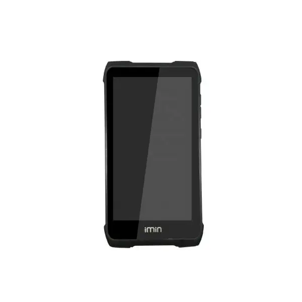 IMIN-M1-301-Mobile-Pos Front view of rugged iMin tablet device with reinforced corners and protective casing for business use