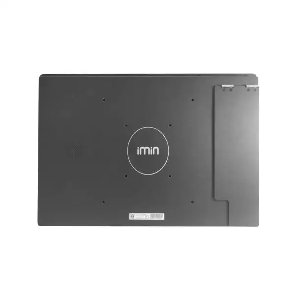 K1-101-Pos-Terminal3 Back view of 21.5-inch kitchen display showing back panel with iMin branding and connection ports