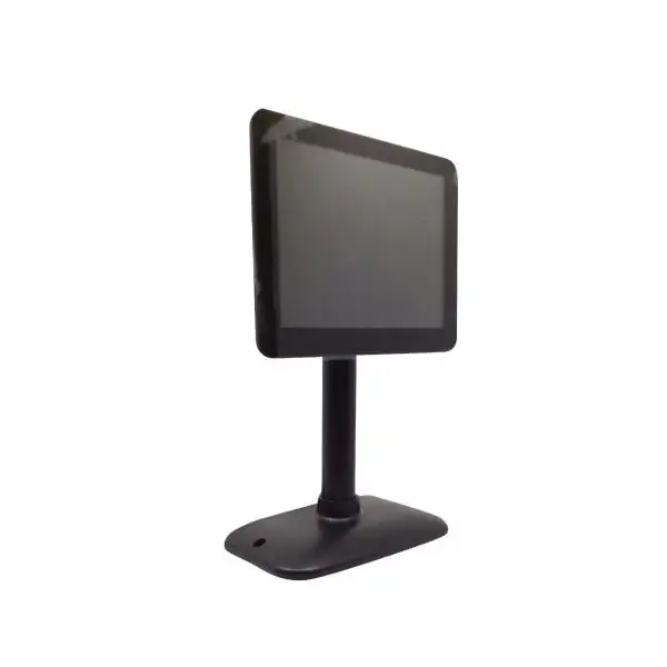 MC1209HV-Monitor-Display3 Black LCD customer display with adjustable pole mount and stable base for retail point of sale applications