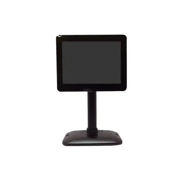MC1309-Monitor-Display Black LCD customer POS display with stable base mount and clear screen for retail checkout information viewing