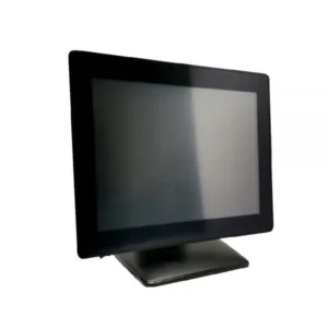 Modern black point-of-sale terminal featuring sleek design and stable desktop configuration