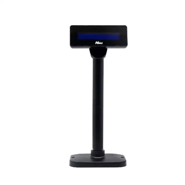 MC3220-Pos-Display2 POS display terminal featuring LCD screen and sturdy pole mount for customer information viewing
