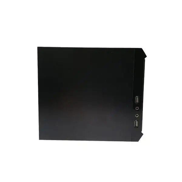 MC500-Mini-Pc2 Horizontal mini PC in matte black finish with minimal design and side-mounted connectivity options