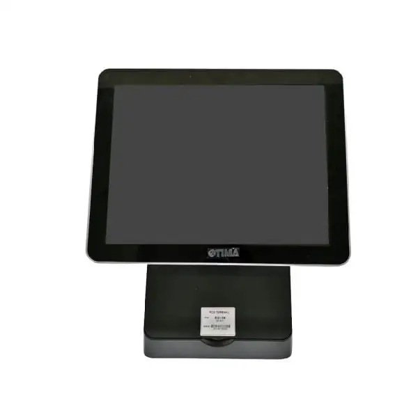 MC910-Intel-I5-Pos-Terminal4 Black OTIMA POS terminal with square display and compact desktop footprint design