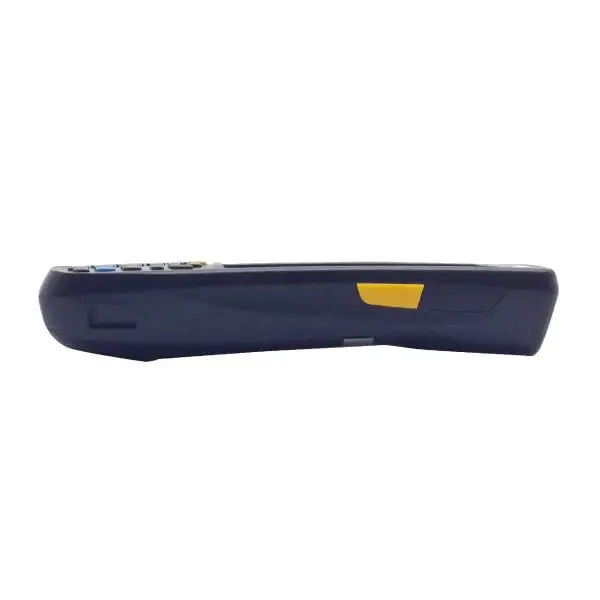 MC95V-Mobile-Pos3 Side profile of mobile POS scanner showing slim design and yellow accent features for professional use