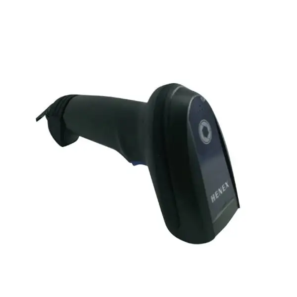 MP5208-Barcode-Scanner3 Ergonomic handheld scanning featuring large aperture head design with integrated brand identification