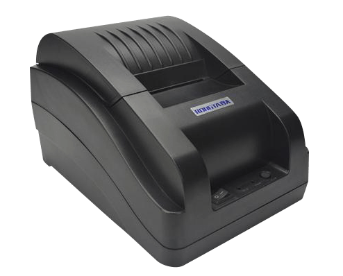 MP58RPB-L-Pos-Printer Commercial desktop thermal POS printer featuring integrated paper holder and sturdy construction