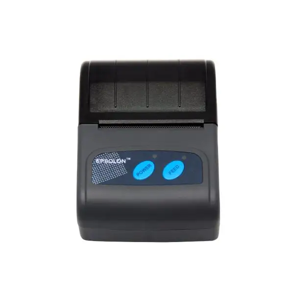 MP58V-bluetooth-Pos-Printer Compact thermal receipt POS printer front panel featuring control buttons and paper output slot
