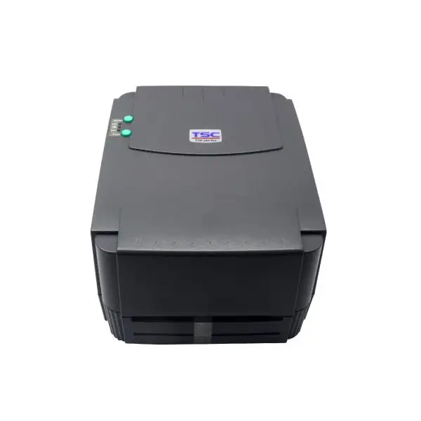 TSC244PRO-Barcode-Printer1 TSC thermal transfer printer with green LED panel and professional gray housing for business applications