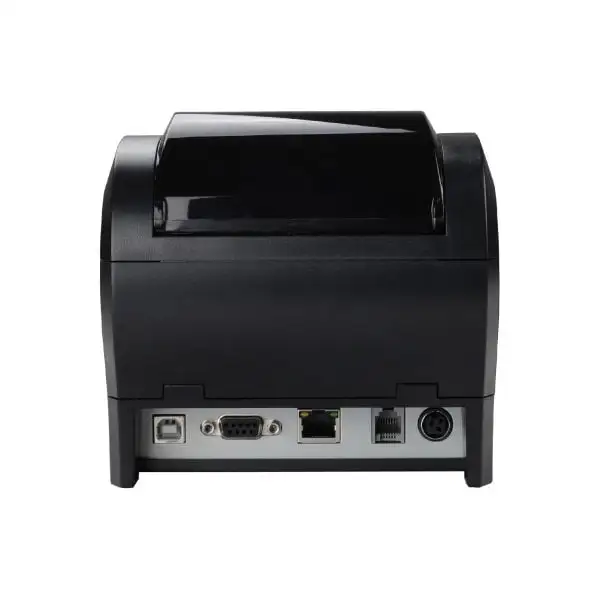 ZYWELL-ZY306-Pos-Printer4 Professional thermal receipt printer back view displaying comprehensive connection options for versatile POS setup