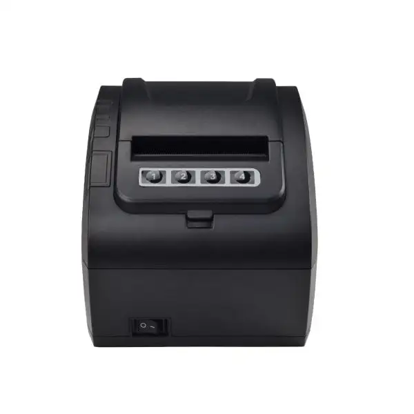 ZYWELL-ZY307-Queue-Management-Printer2 Modern thermal receipt printer displaying front control interface and paper feed mechanism