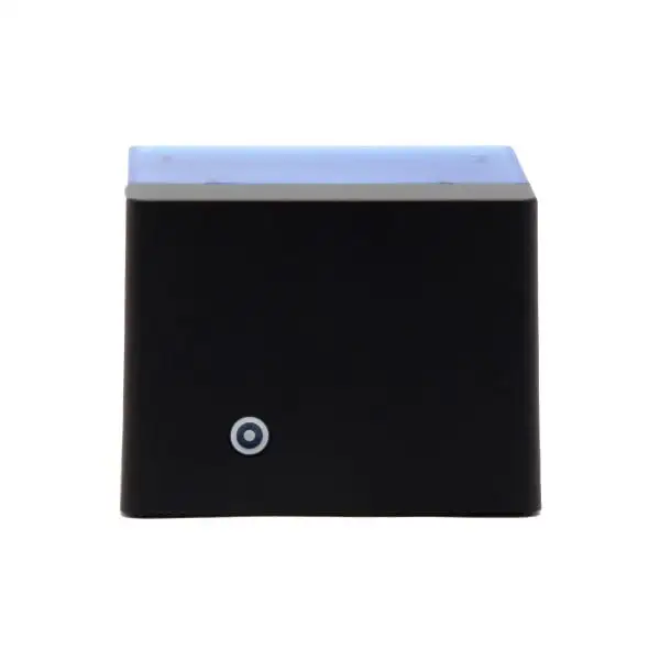 ZYWELL-ZY58Z-Pos-Printer2 Modern cubic thermal receipt printer displaying illuminated blue accent panel and streamlined commercial design